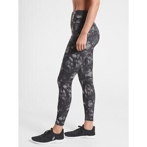 Women Athleta Rainier Printed Tight Medium Frozen Floral Gray Running Workout